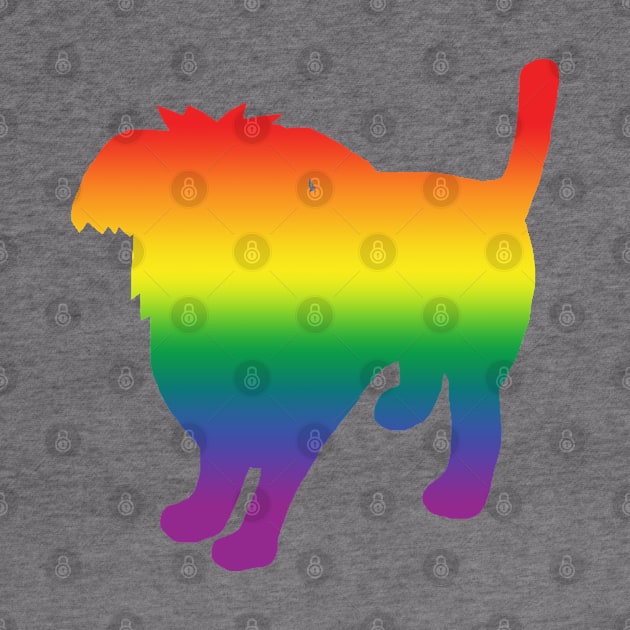 Pride Rainbow Gradient Silhouette Dog by ellenhenryart